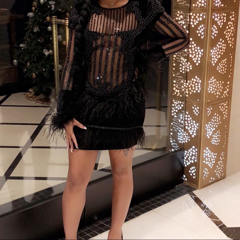 Ostrich feather dress